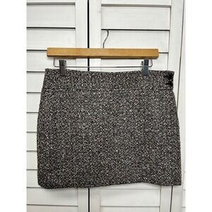 J. Crew Wool Blend Tweed Mini Skirt Women's Size 6 Brown & Cream